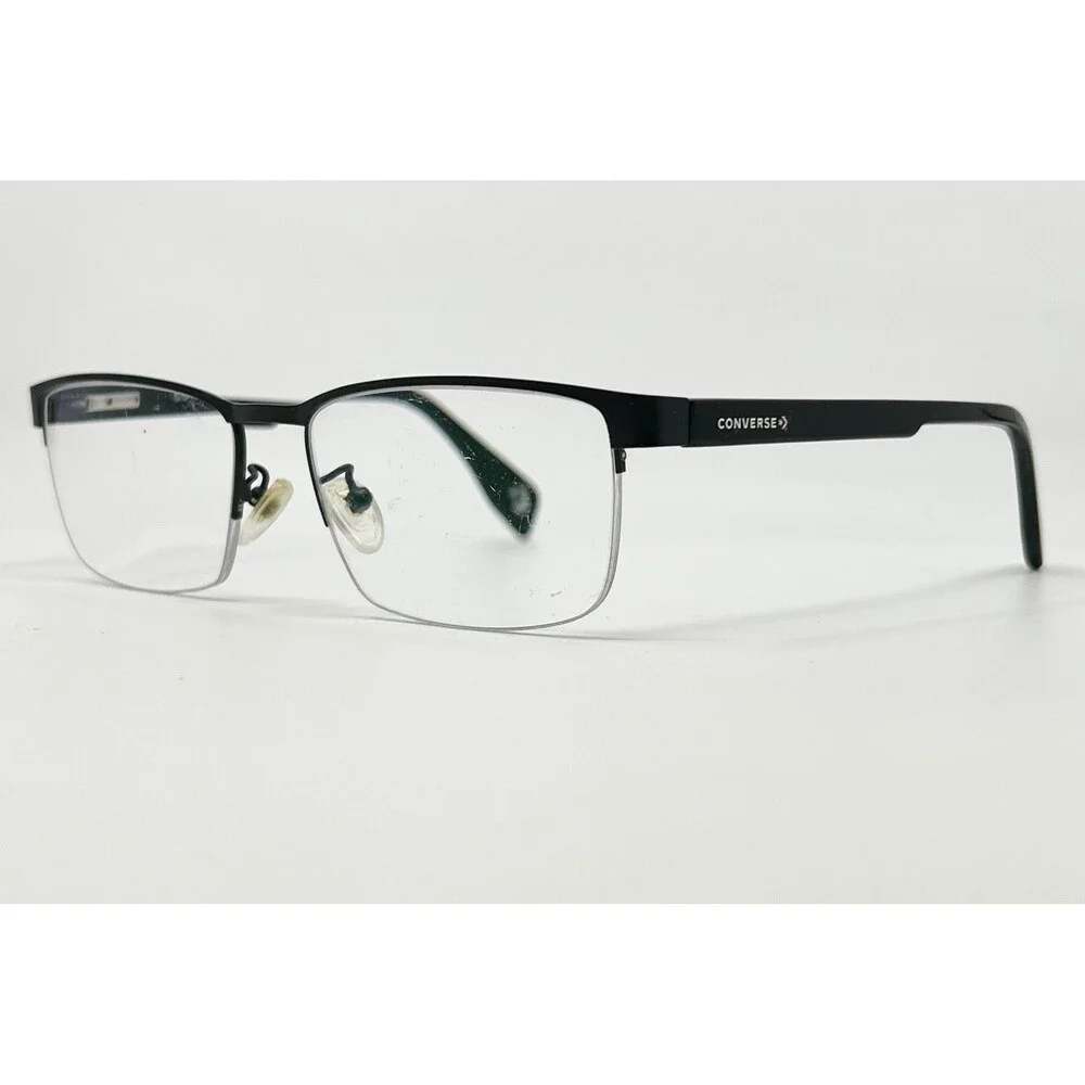 Converse Eyeglasses Frames Mens Black Semi Rimless A230 55-17-140